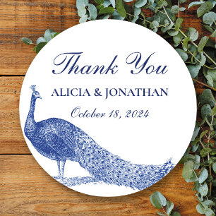 Peacock Thank You Favour Sticker