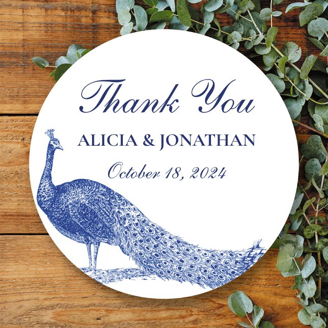 Peacock Thank You Favour Sticker (Creator Uploaded)