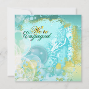 Peacock theme elegant engagement invitation
