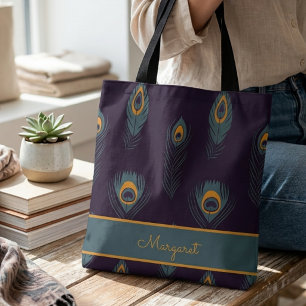 Peacock theme tote bag