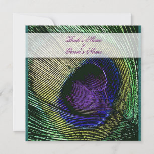 Peacock theme wedding custom invitation