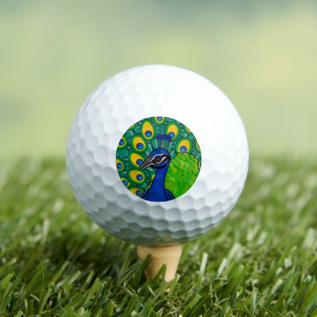 Peacock Themed Golf Ball (Insitu Tee)