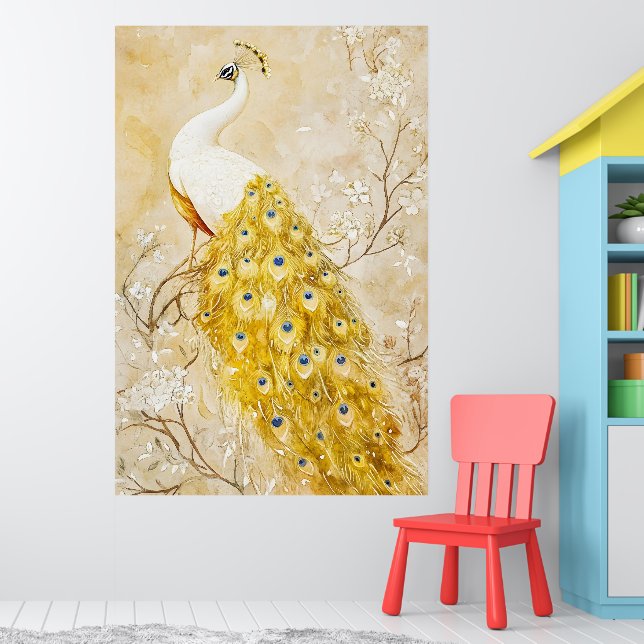 peacock-themed wall art ranging from vintage-style (Nursery 1)