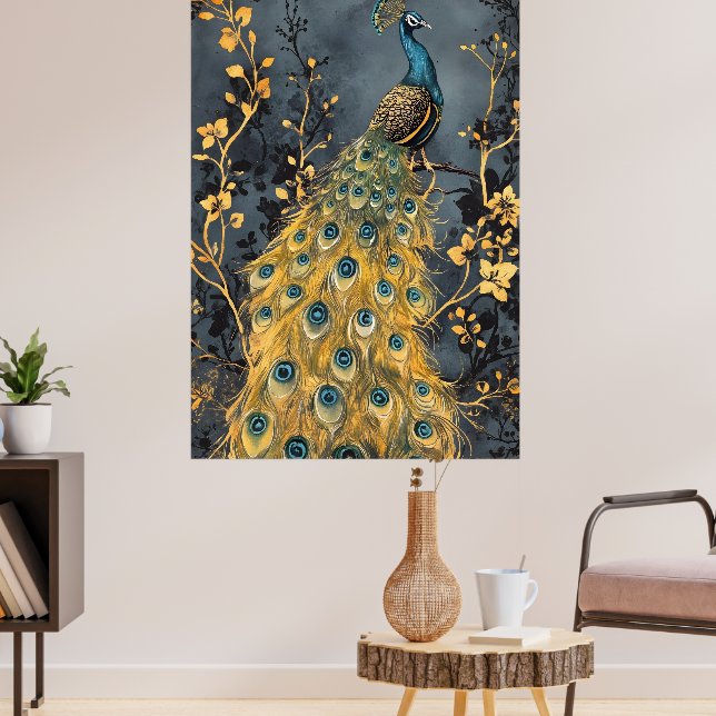 peacock-themed wall art ranging from vintage-style (Living Room 3)