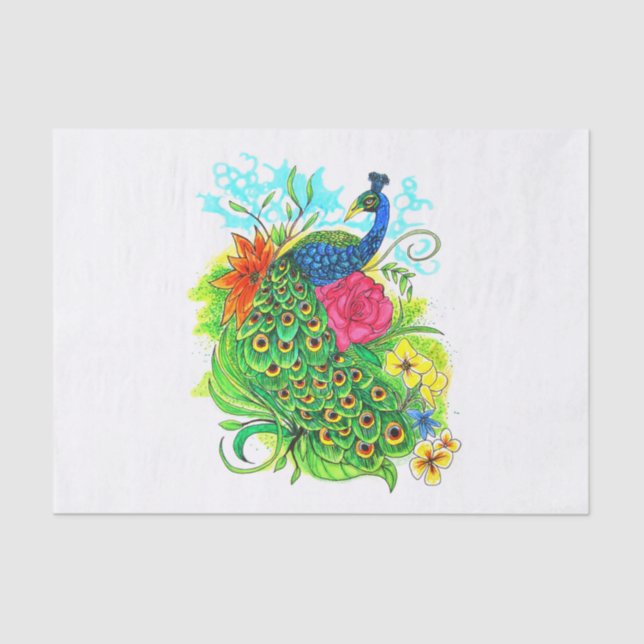 Peacock Tissue Paper (Front)