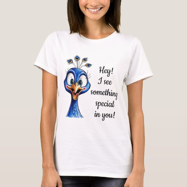 Peacock to Improve Humour T-Shirt (Front)