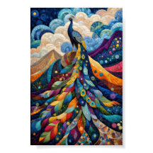 Peacock Vivid Maximalist Folk Art Statement
