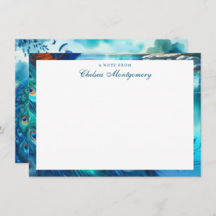 Peacock Watercolor Painting Art Personalised Card