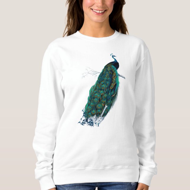Peacock Watercolor Sweatshirt (Front)