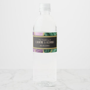 Peacock Watercolour Agate (21 cm x 5.4 cm) Water Bottle Label