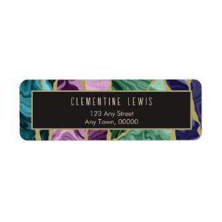 Peacock Watercolour Agate Return Address Label
