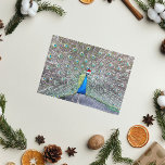 Peacock Wearing Santa Cap Funny Holiday Card<br><div class="desc">Funny Christmas holiday greeting card that features the photo image of a flamboyant Peacock all dressed up for the holiday and with a bit of sarcasm. A fun,  animal design for the holidays! Select your card finish style.</div>