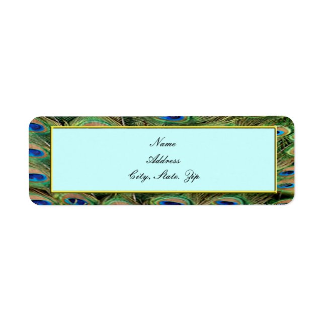 Peacock Wedding Address Labels (Front)