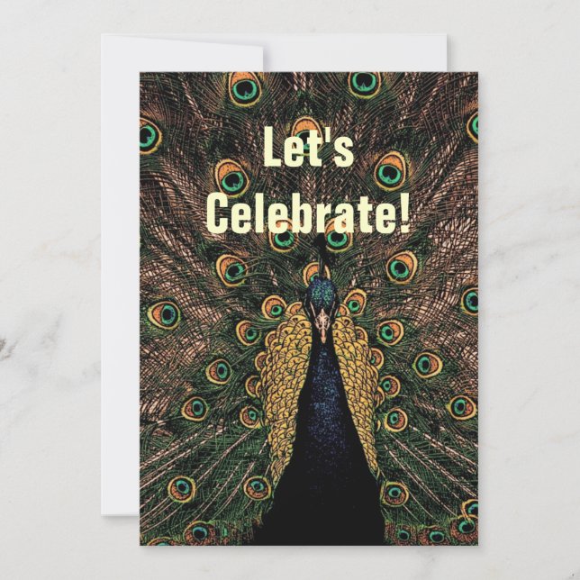 Peacock - Wedding Anniversary Invitation (Front)