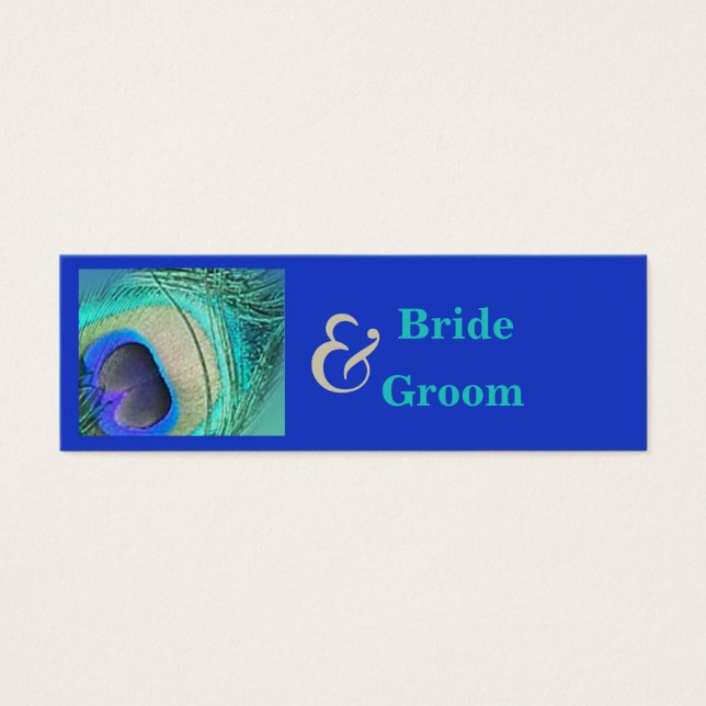 Peacock Wedding Favour Tag (Front)