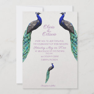 Peacock Wedding Invitation