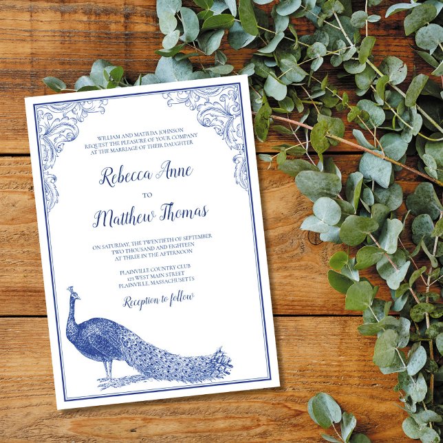 Peacock Wedding Invitation (Creator Uploaded)