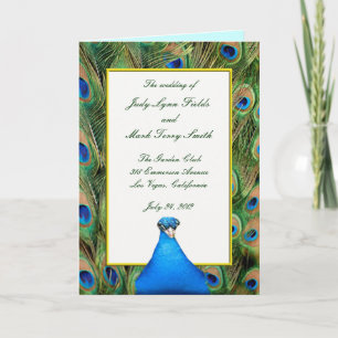 Peacock Wedding Program Card