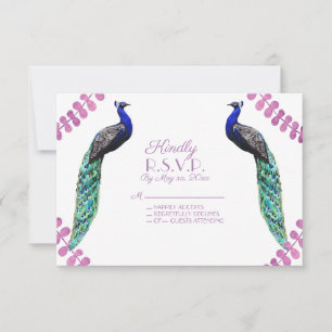 Peacock Wedding R.S.V.P. Thank You Card