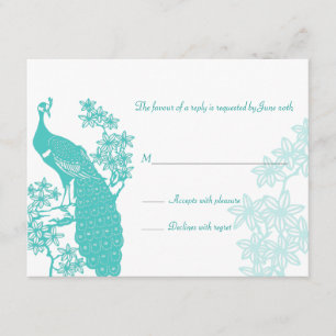 Peacock Wedding Reply Card