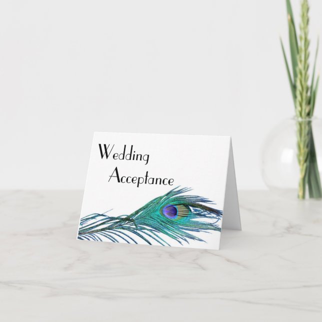 Peacock Wedding Response Card (Front)