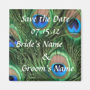 Peacock Wedding Save the Date Magnet
