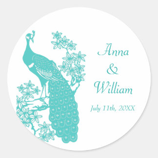 Peacock Wedding Sticker