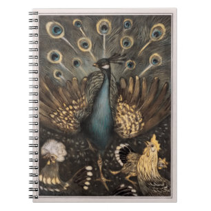 Peacock with chickens (1878-1910) Theo van Hoyte Notebook