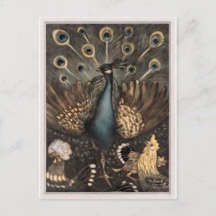 Peacock with chickens (1878-1910) Theo van Hoytem Postcard