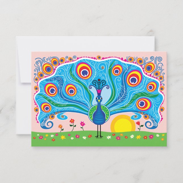 Peacock with Flowers (Front)