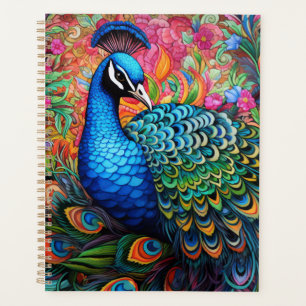 Peacock with Flowers Planner
