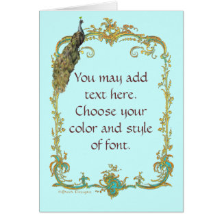 Peacock with Gold Frame Ornate Art Print
