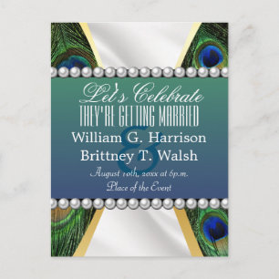 Peacock with Gold Silver Drapery Postcard