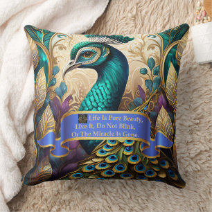 Peacock Wonder Throw Pillow