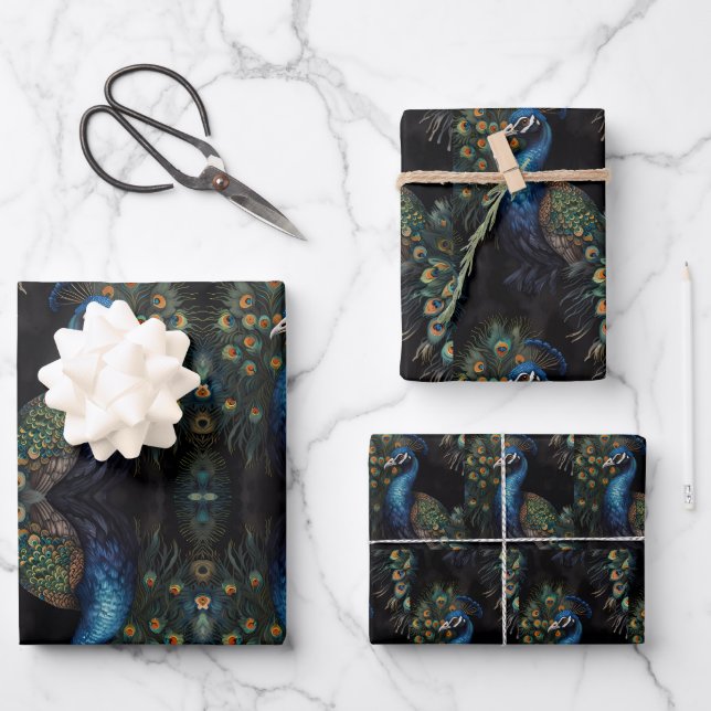 Peacock  wrapping paper sheet (Front)