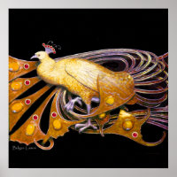 PEACOCK ,yellow red purple black