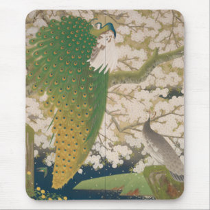 Peacocks and Cherry Tree (1925) Mouse Pad