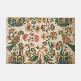Peacocks and Parrots Vintage Art Rug