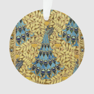 Peacocks Birds Rowan Trees Art Nouveau Ornament