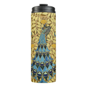 Peacocks Birds Rowan Trees Art Nouveau Thermal Tumbler
