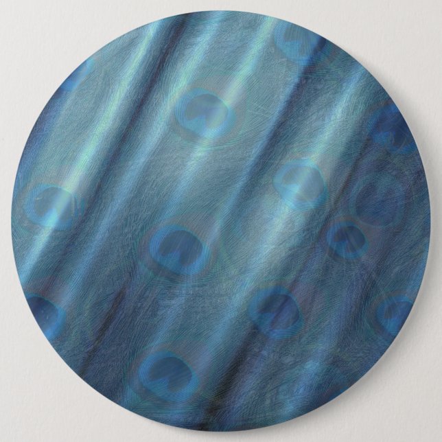 Peacocks & Emerald Green Metallic Silk 6 Cm Round Badge (Front)