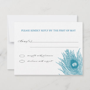 Peacock's Feather RSVP Card