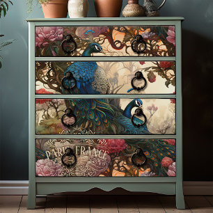 Peacocks in a Tree Elegant Vintage Victorian Boho Tissue Paper