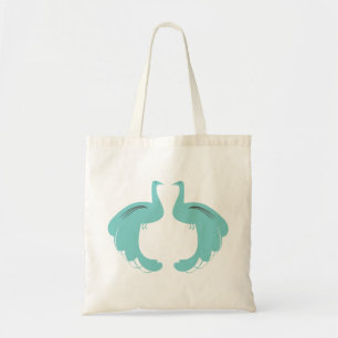 PEACOCKS in AQUA Lightweight Tote