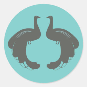 PEACOCKS in GRAY Stickers