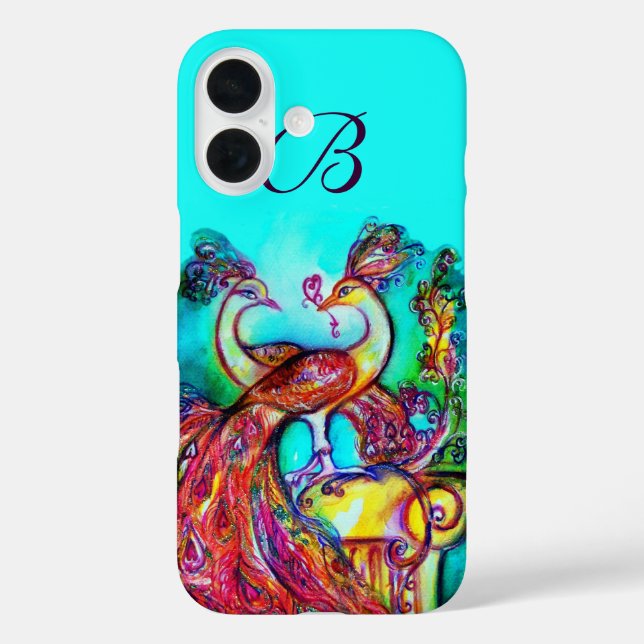 PEACOCKS IN LOVE MONOGRAM Case-Mate iPhone CASE (Back)
