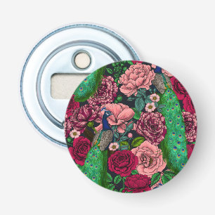 Peacocks in the rose garden 2 bottle opener