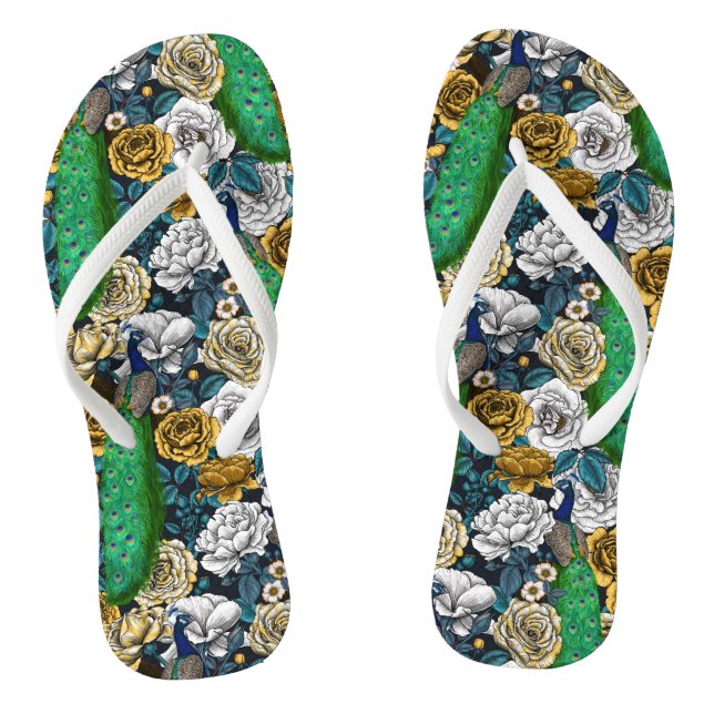 Peacocks in the rose garden 3 jandals (Footbed)