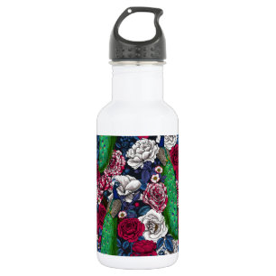 Peacocks in the rose garden 532 ml water bottle