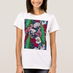 Peacocks in the rose garden  T-Shirt